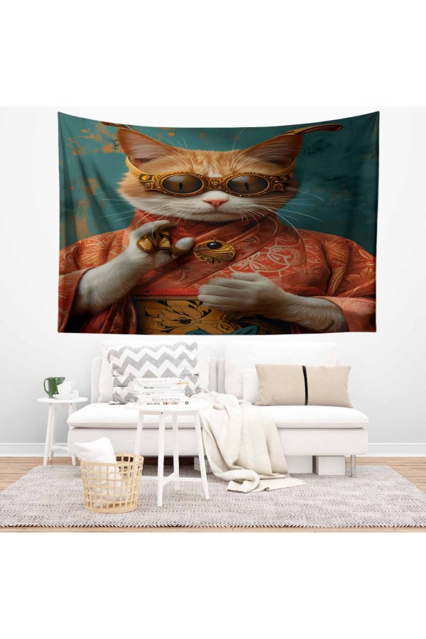 Fransız Vintage Retro Bahçe Desenli Duvar Örtüsü Duvar Halısı Tapestry
