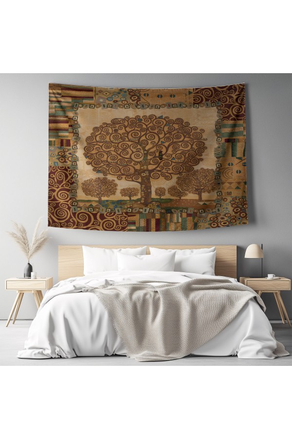 Yeşil Kahverengi Orman Desenli Duvar Örtüsü Duvar Halısı Tapestry Yeşil Kahverengi Orman Desenli Duvar Örtüsü Duvar Halısı Tapestry