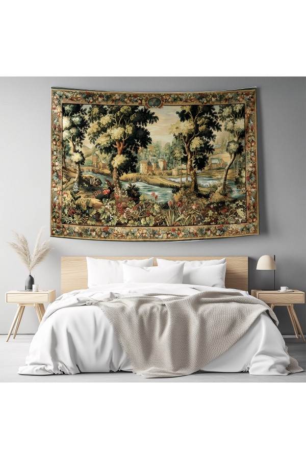 Hippi Kız Desenli Duvar Örtüsü Duvar Halısı Tapestry