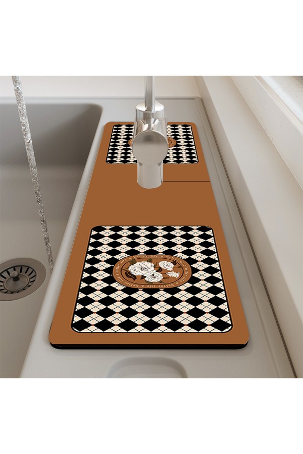 Else Su Tutucu Musluk Matı Banyo Mutfak Organizer Lavabo Matı Bulaşık Süngeri Matı Ds01