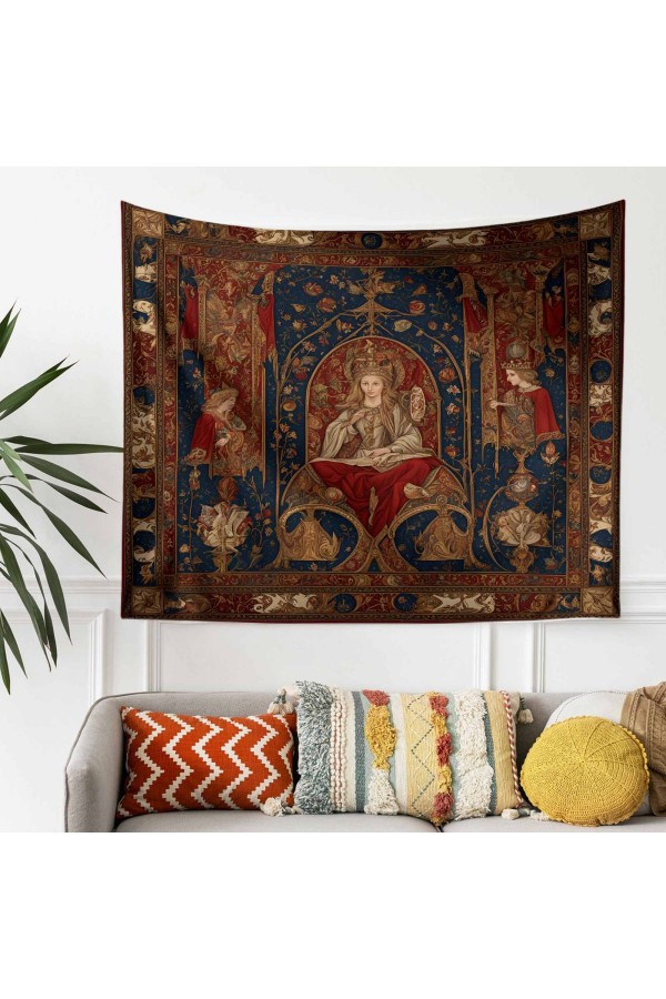 Ortaçağ Bahçe Fransız Desenli Duvar Örtüsü Duvar Halısı Tapestry Ortaçağ Bahçe Fransız Desenli Duvar Örtüsü Duvar Halısı Tapestry