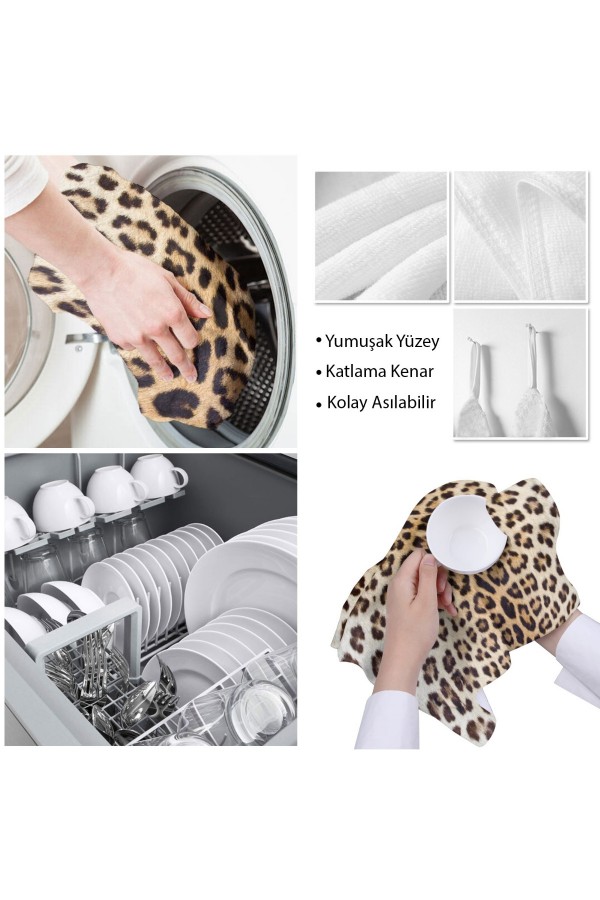 Else Dekor Leopar Desenli Mikrofiber Mutfak Havlusu Kurulama Bezi Su Emici El Yüz Havlusu Else Dekor Leopar Desenli Mikrofiber Mutfak Havlusu Kurulama Bezi Su Emici El Yüz Havlusu
