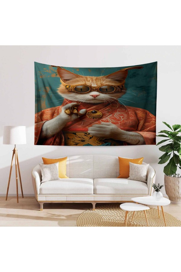 Fransız Vintage Retro Bahçe Desenli Duvar Örtüsü Duvar Halısı Tapestry