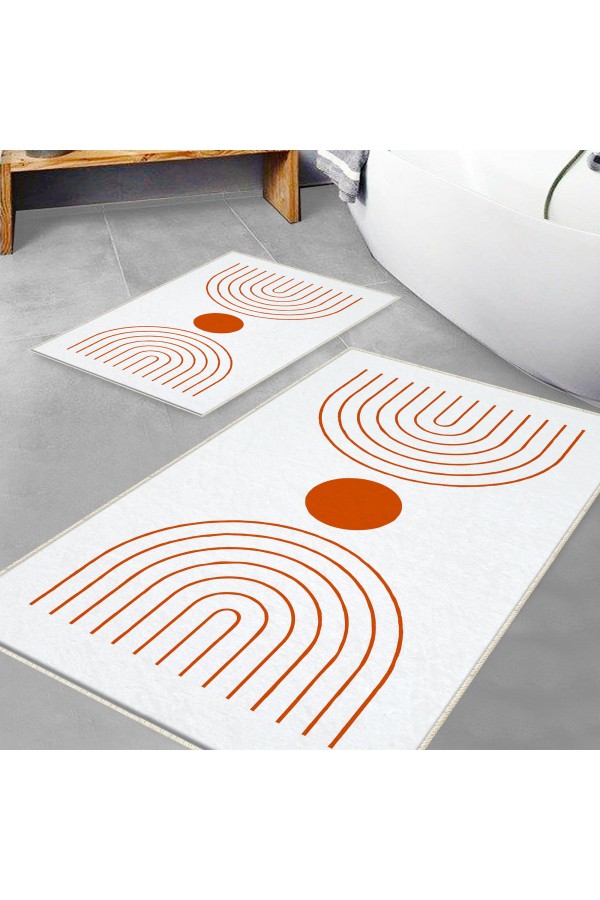 Minimal Geometrik Desenli 2 li Klozet Takımı Banyo Paspas Halısı Kaymaz Yıkanabilir Minimal Geometrik Desenli 2 li Klozet Takımı Banyo Paspas Halısı Kaymaz Yıkanabilir