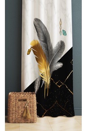 Renkli Tüyler Desenli Dijital Baskı Fon Perde 140x260cm Renkli Tüyler Desenli Dijital Baskı Fon Perde 140x260cm