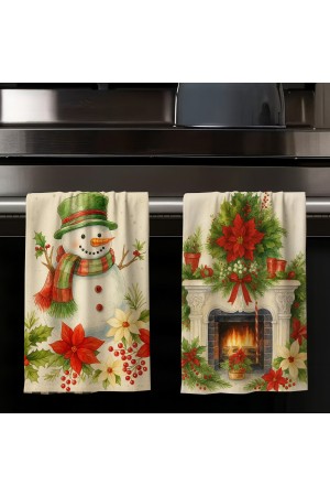 Yılbaşı Temalı Desenli 2 li Set Dekoratif Yıkanabilir Pamuklu Mutfak Fırın El Havlusu 35x50 cm Yılbaşı Temalı Desenli 2 li Set Dekoratif Yıkanabilir Pamuklu Mutfak Fırın El Havlusu 35x50 cm