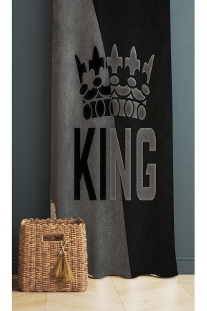 King Kral Gri Desenli Dijital Baskı Fon Perde 140x260cm King Kral Gri Desenli Dijital Baskı Fon Perde 140x260cm