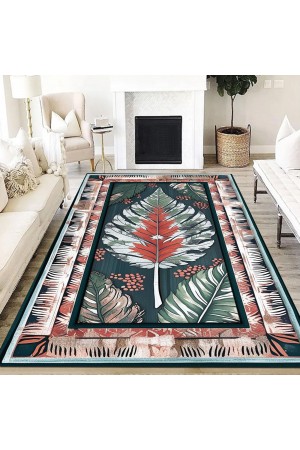Vintage Yaprak Desenli Dokuma Şönil Kilim Halı Yıkanabilir Salon Oturma Odası Mutfak Halısı Vintage Yaprak Desenli Dokuma Şönil Kilim Halı Yıkanabilir Salon Oturma Odası Mutfak Halısı
