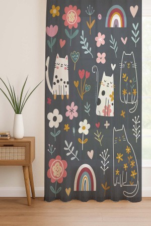 Mistik Kedili Desenli Dijital Baskı Fon Perde Salon Mutfak Yatak Odası 140x260cm Mistik Kedili Desenli Dijital Baskı Fon Perde Salon Mutfak Yatak Odası 140x260cm