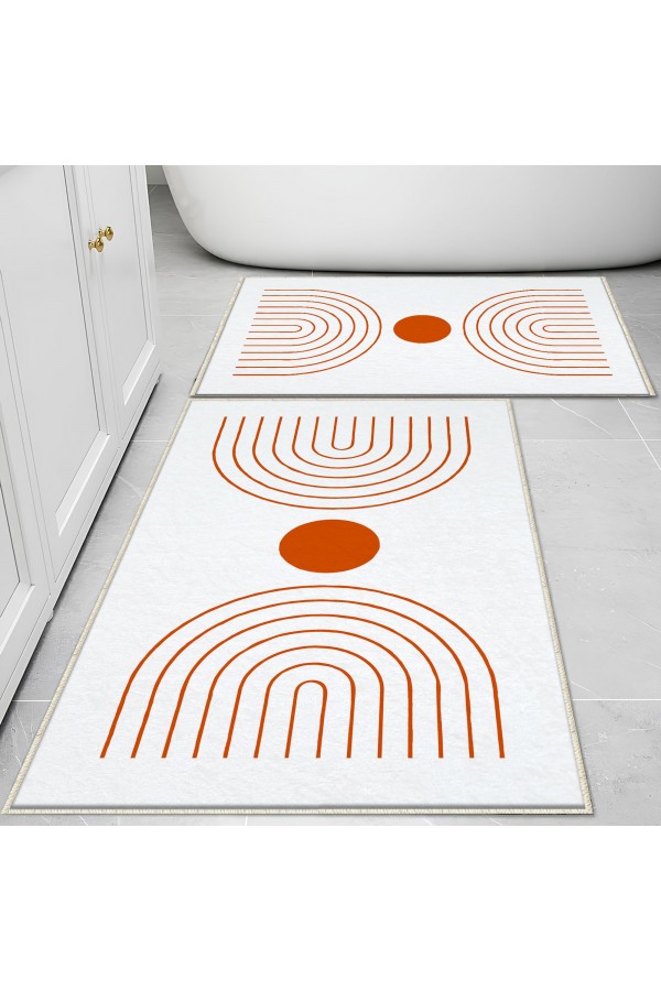 Minimal Geometrik Desenli 2 li Klozet Takımı Banyo Paspas Halısı Kaymaz Yıkanabilir Minimal Geometrik Desenli 2 li Klozet Takımı Banyo Paspas Halısı Kaymaz Yıkanabilir