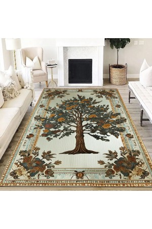 Retro Ağaç Desenli Dokuma Şönil Kilim Halı Yıkanabilir Salon Oturma Odası Mutfak Halısı Retro Ağaç Desenli Dokuma Şönil Kilim Halı Yıkanabilir Salon Oturma Odası Mutfak Halısı