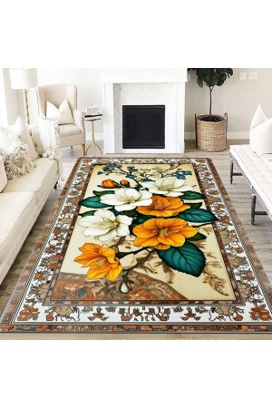 Sarı Beyaz Çiçek Desenli Dokuma Şönil Kilim Halı Yıkanabilir Salon Oturma Odası Mutfak Halısı Sarı Beyaz Çiçek Desenli Dokuma Şönil Kilim Halı Yıkanabilir Salon Oturma Odası Mutfak Halısı