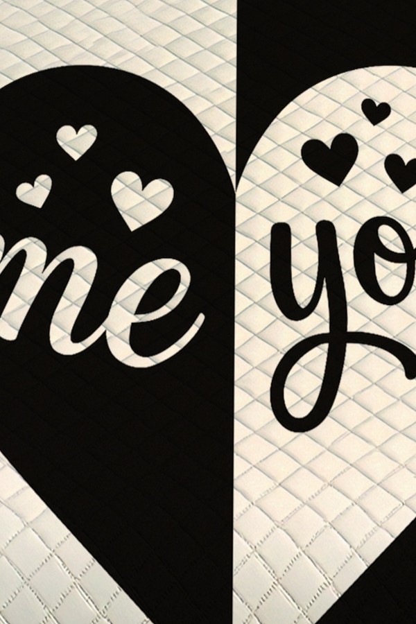 Siyah Beyaz Kalpli Desenli Çift Kişilik Pike Takımı Yatak Örtüsü Siyah Beyaz Kalpli Desenli Çift Kişilik Pike Takımı Yatak Örtüsü