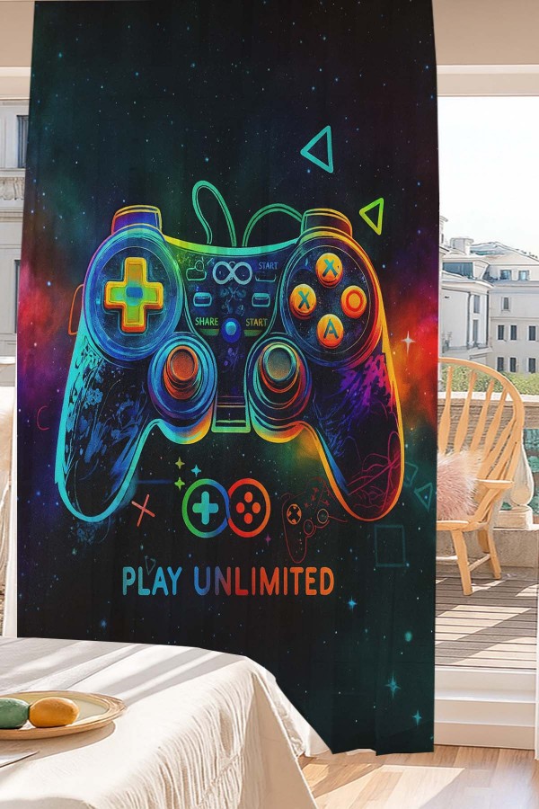 Oyun Konsol Joystick Gamer Desenli Dijital Baskı Fon Perde Salon Mutfak Yatak Odası 140x260cm Oyun Konsol Joystick Gamer Desenli Dijital Baskı Fon Perde Salon Mutfak Yatak Odası 140x260cm