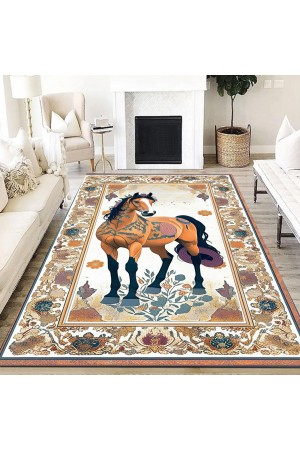 Sevimli At Desenli Dokuma Şönil Kilim Halı Yıkanabilir Salon Oturma Odası Mutfak Halısı Sevimli At Desenli Dokuma Şönil Kilim Halı Yıkanabilir Salon Oturma Odası Mutfak Halısı