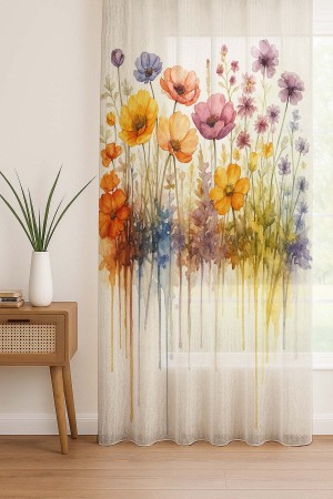 Suluboya Çiçekler Desenli Dijital Baskı Fon Perde Salon Mutfak Yatak Odası 140x260cm Suluboya Çiçekler Desenli Dijital Baskı Fon Perde Salon Mutfak Yatak Odası 140x260cm