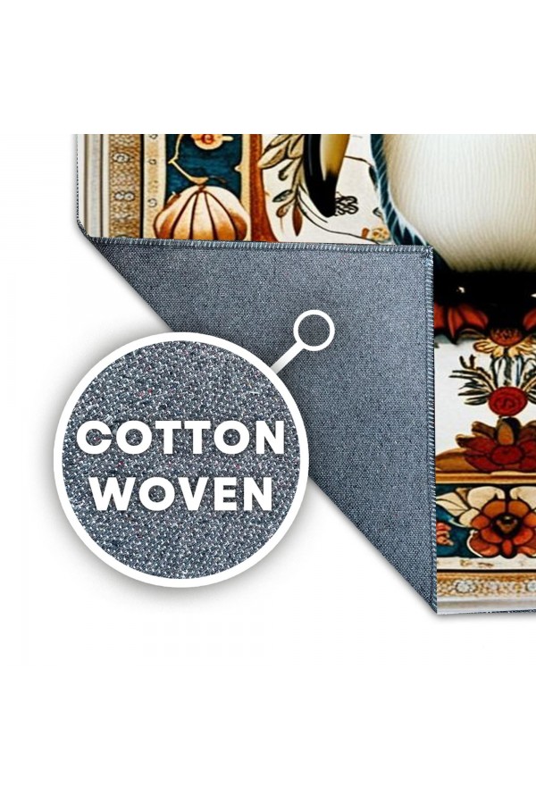 Sevimli Penguen Desenli Dokuma Şönil Kilim Halı Yıkanabilir Salon Oturma Odası Mutfak Halısı
