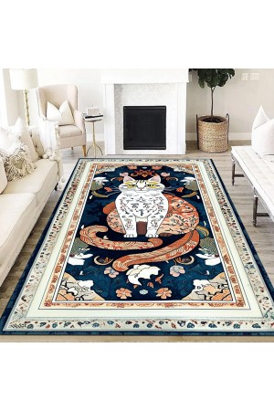 Mistik Kedi Desenli Dokuma Şönil Kilim Halı Yıkanabilir Salon Oturma Odası Mutfak Halısı Mistik Kedi Desenli Dokuma Şönil Kilim Halı Yıkanabilir Salon Oturma Odası Mutfak Halısı