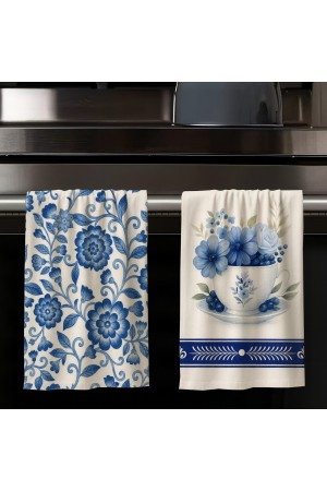 Mavi Çiçekli Desenli 2 li Set Dekoratif Yıkanabilir Pamuklu Mutfak Fırın El Havlusu 35x50 cm Mavi Çiçekli Desenli 2 li Set Dekoratif Yıkanabilir Pamuklu Mutfak Fırın El Havlusu 35x50 cm