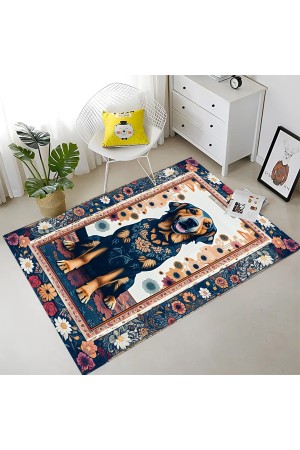 Renkli Köpek Desenli Dokuma Şönil Kilim Halı Yıkanabilir Salon Oturma Odası Mutfak Halısı Renkli Köpek Desenli Dokuma Şönil Kilim Halı Yıkanabilir Salon Oturma Odası Mutfak Halısı