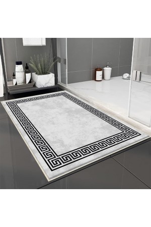 Gri Kilit Desenli Tekli Banyo Paspas Halısı Kaymaz Yıkanabilir Gri Kilit Desenli Tekli Banyo Paspas Halısı Kaymaz Yıkanabilir