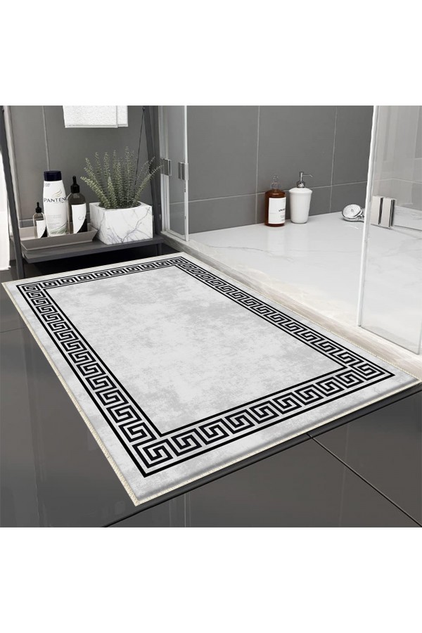 Gri Kilit Desenli Tekli Banyo Paspas Halısı Kaymaz Yıkanabilir Gri Kilit Desenli Tekli Banyo Paspas Halısı Kaymaz Yıkanabilir
