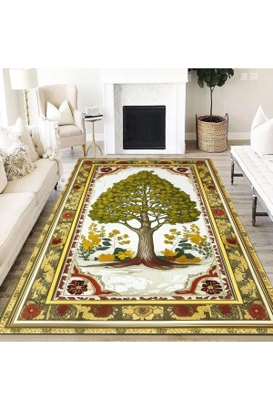 Ağaç Desenli Dokuma Şönil Kilim Halı Yıkanabilir Salon Oturma Odası Mutfak Halısı Ağaç Desenli Dokuma Şönil Kilim Halı Yıkanabilir Salon Oturma Odası Mutfak Halısı
