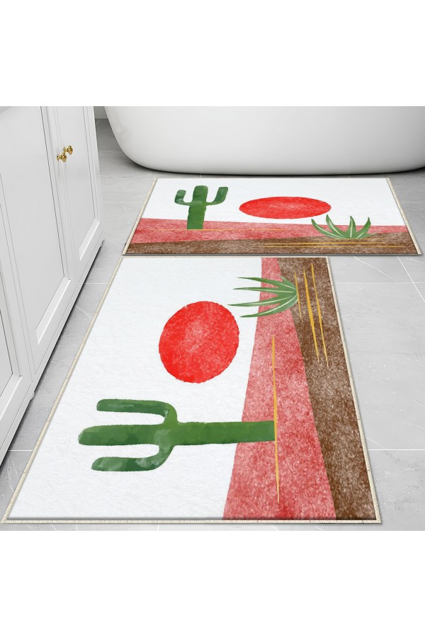 Renkli Minimal Geo Desenli 2 li Klozet Takımı Banyo Paspas Halısı Kaymaz Yıkanabilir Renkli Minimal Geo Desenli 2 li Klozet Takımı Banyo Paspas Halısı Kaymaz Yıkanabilir