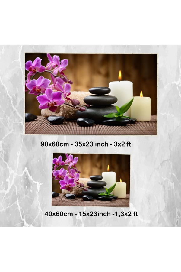 Mumlu Spa Çiçek Desenli 2 li Klozet Takımı Banyo Paspas Halısı Kaymaz Yıkanabilir Mumlu Spa Çiçek Desenli 2 li Klozet Takımı Banyo Paspas Halısı Kaymaz Yıkanabilir