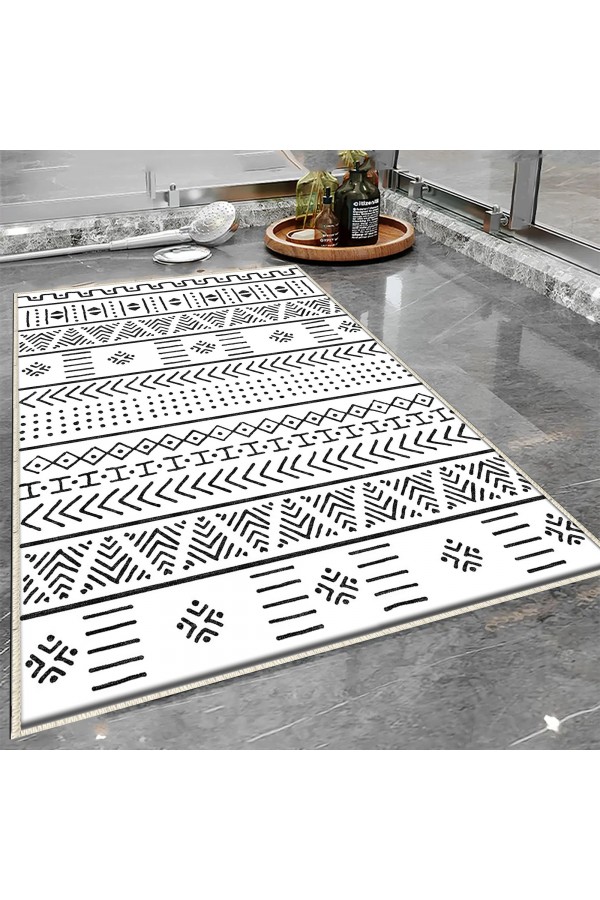 Yeşil Tropik Yapraklar Desenli Tekli Banyo Paspas Halısı Kaymaz Yıkanabilir