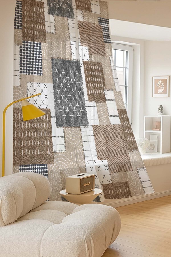 Kahverengi Geometrik Retro Desenli Dijital Baskı Fon Perde Salon Mutfak Yatak Odası 140x260cm Kahverengi Geometrik Retro Desenli Dijital Baskı Fon Perde Salon Mutfak Yatak Odası 140x260cm