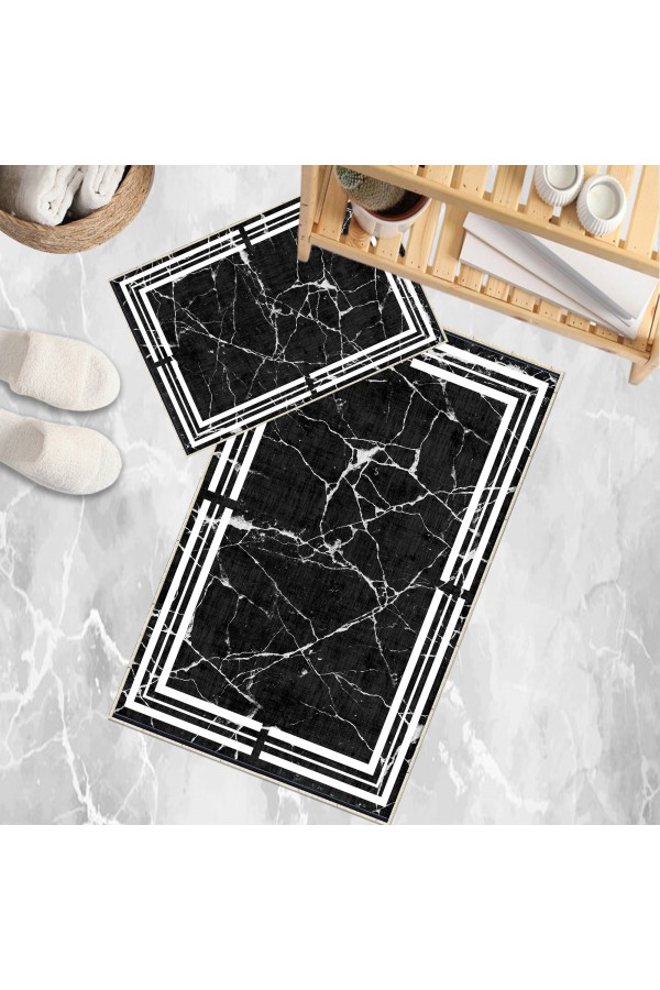 Mavi Sarı Karolar Desenli 2 li Klozet Takımı Banyo Paspas Halısı Kaymaz Yıkanabilir Mavi Sarı Karolar Desenli 2 li Klozet Takımı Banyo Paspas Halısı Kaymaz Yıkanabilir