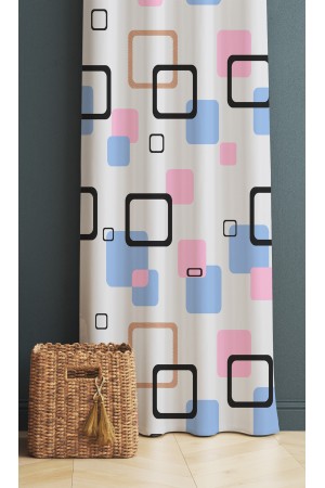 Mavi Pembe Geometrik Desenli Dijital Baskı Fon Perde 140x260cm Mavi Pembe Geometrik Desenli Dijital Baskı Fon Perde 140x260cm