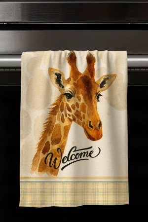 Zürafa Desenli Dekoratif Yıkanabilir Pamuklu Mutfak Fırın El Havlusu Zürafa Desenli Dekoratif Yıkanabilir Pamuklu Mutfak Fırın El Havlusu