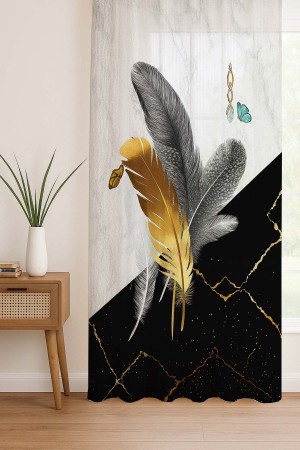 Renkli Tüyler Desenli Dijital Baskı Fon Perde Salon Mutfak Yatak Odası 140x260cm Renkli Tüyler Desenli Dijital Baskı Fon Perde Salon Mutfak Yatak Odası 140x260cm