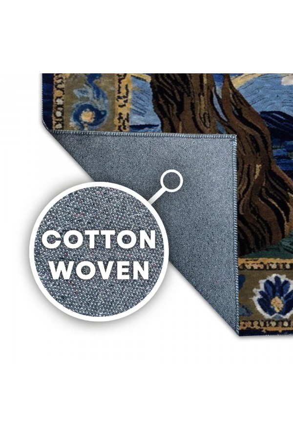 Van Gogh Yıldızlı Geceler Tablo Desenli Dokuma Şönil Kilim Halı Yıkanabilir Salon Oturma Odası Mutfak Halısı Van Gogh Yıldızlı Geceler Tablo Desenli Dokuma Şönil Kilim Halı Yıkanabilir Salon Oturma Odası Mutfak Halısı