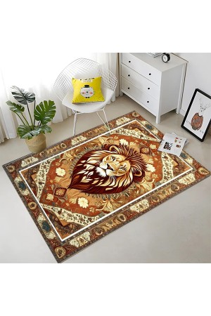 Aslan Desenli Dokuma Şönil Kilim Halı Yıkanabilir Salon Oturma Odası Mutfak Halısı Aslan Desenli Dokuma Şönil Kilim Halı Yıkanabilir Salon Oturma Odası Mutfak Halısı