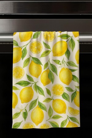 Sarı Limolu Desenli Dekoratif Yıkanabilir Pamuklu Mutfak Fırın El Havlusu Sarı Limolu Desenli Dekoratif Yıkanabilir Pamuklu Mutfak Fırın El Havlusu
