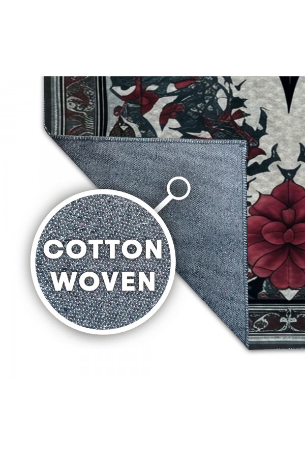 Gotik Yarasa Desenli Dokuma Şönil Kilim Halı Yıkanabilir Salon Oturma Odası Mutfak Halısı