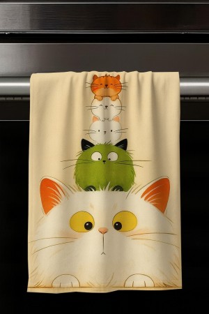 Kedili Renkli Desenli Dekoratif Yıkanabilir Pamuklu Mutfak Fırın El Havlusu Kedili Renkli Desenli Dekoratif Yıkanabilir Pamuklu Mutfak Fırın El Havlusu