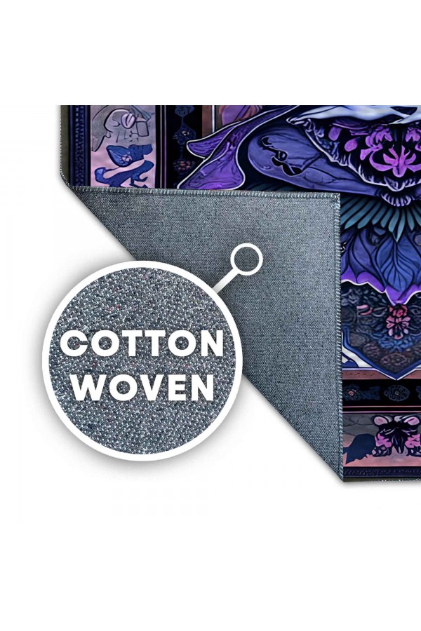 Gotik Mor Cadı Desenli Dokuma Şönil Kilim Halı Yıkanabilir Salon Oturma Odası Mutfak Halısı