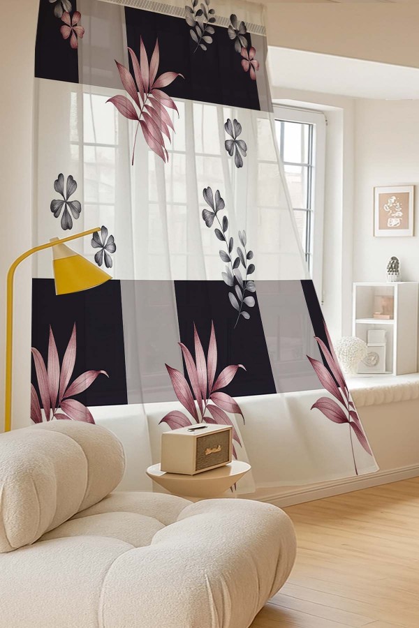 Geometrik Çiçek Desenli Dijital Baskı Fon Perde Salon Mutfak Yatak Odası 140x260cm Geometrik Çiçek Desenli Dijital Baskı Fon Perde Salon Mutfak Yatak Odası 140x260cm