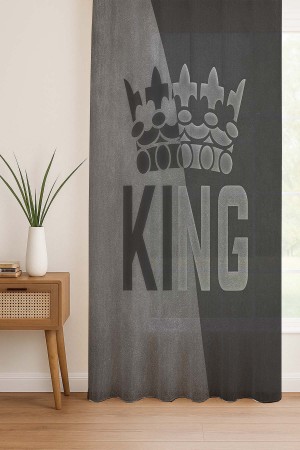 King Kral Gri Desenli Dijital Baskı Fon Perde Salon Mutfak Yatak Odası 140x260cm King Kral Gri Desenli Dijital Baskı Fon Perde Salon Mutfak Yatak Odası 140x260cm