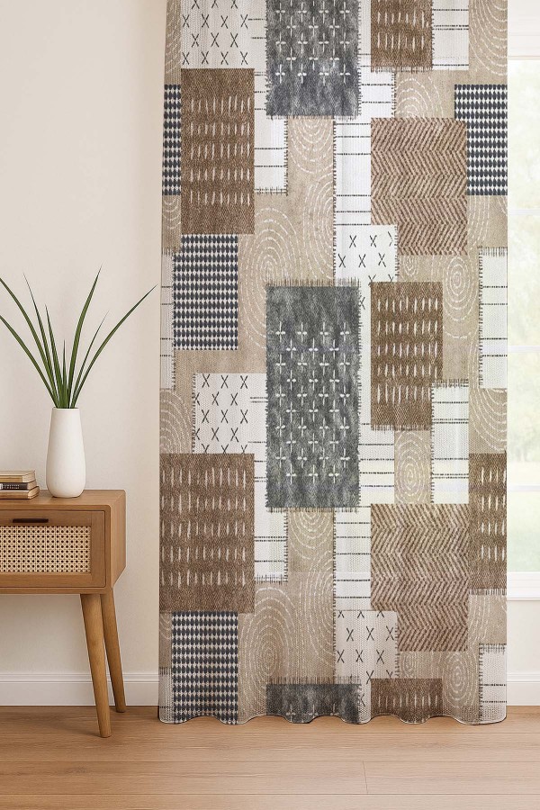 Kahverengi Geometrik Retro Desenli Dijital Baskı Fon Perde Salon Mutfak Yatak Odası 140x260cm Kahverengi Geometrik Retro Desenli Dijital Baskı Fon Perde Salon Mutfak Yatak Odası 140x260cm