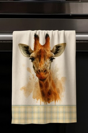 Sevimli Zürafa Desenli Dekoratif Yıkanabilir Pamuklu Mutfak Fırın El Havlusu Sevimli Zürafa Desenli Dekoratif Yıkanabilir Pamuklu Mutfak Fırın El Havlusu