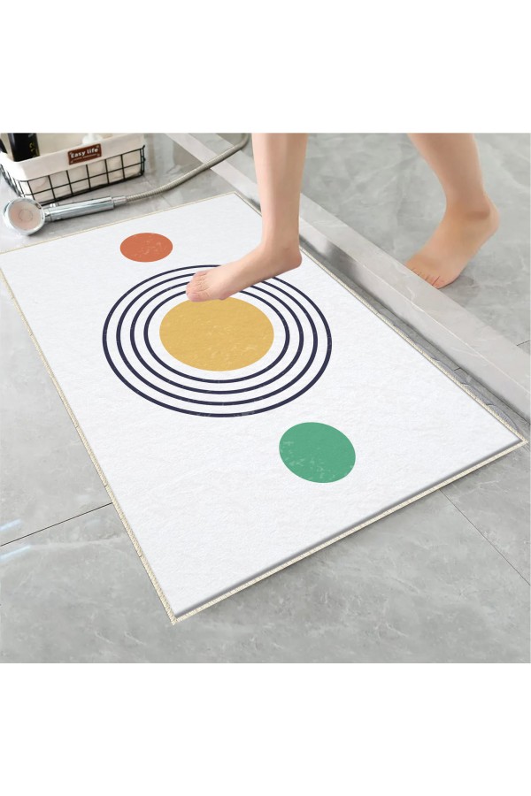 Gri Çizgili Desenli Tekli Banyo Paspas Halısı Kaymaz Yıkanabilir Gri Çizgili Desenli Tekli Banyo Paspas Halısı Kaymaz Yıkanabilir
