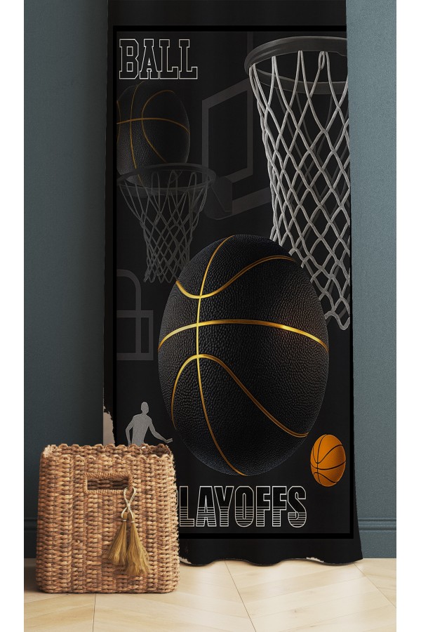 Basketbol Desenli Dijital Baskı Fon Perde 140x260cm Basketbol Desenli Dijital Baskı Fon Perde 140x260cm