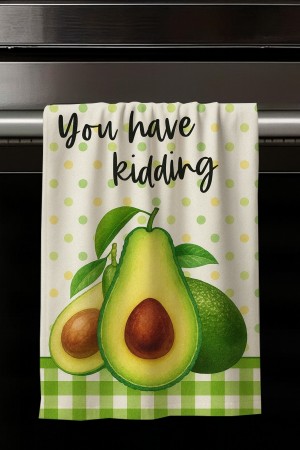 Yeşil Avokado Desenli Dekoratif Yıkanabilir Pamuklu Mutfak Fırın El Havlusu Yeşil Avokado Desenli Dekoratif Yıkanabilir Pamuklu Mutfak Fırın El Havlusu