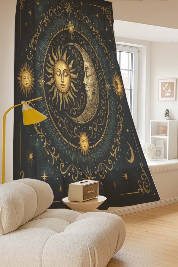 Ay Güneş Astronoloji Desenli Dijital Baskı Fon Perde Salon Mutfak Yatak Odası 140x260cm Ay Güneş Astronoloji Desenli Dijital Baskı Fon Perde Salon Mutfak Yatak Odası 140x260cm