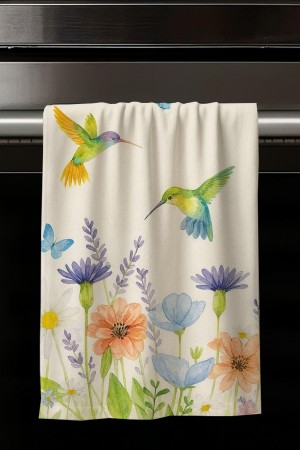 Kuşlu Çiçek Desenli Dekoratif Yıkanabilir Pamuklu Mutfak Fırın El Havlusu Kuşlu Çiçek Desenli Dekoratif Yıkanabilir Pamuklu Mutfak Fırın El Havlusu